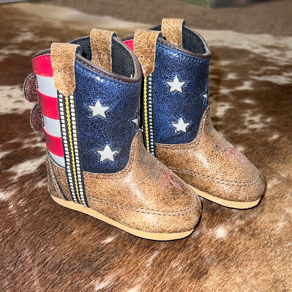 Boot barn red white blue infant boots NEW